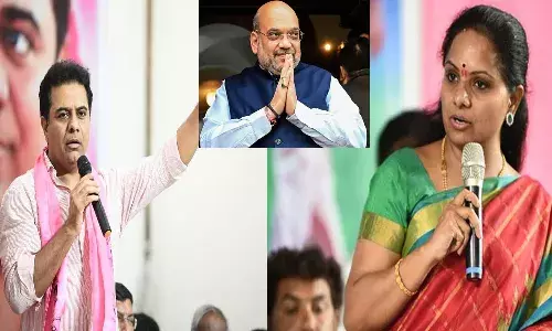 నేడు తెలంగాణకు అమిత్ షా.. ప్రశ్నల వర్షం కురిపించిన ఎమ్మెల్సీ కవిత, మంత్రి కేటీఆర్