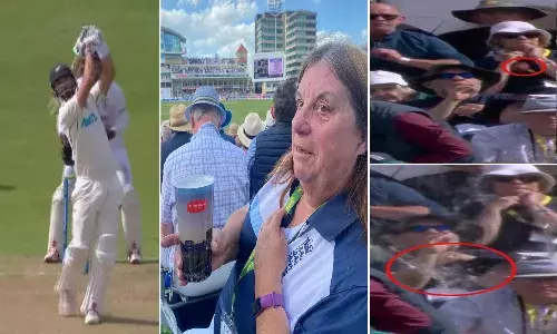 ఎంత ప‌ని చేశావు మిచెల్‌.. అభిమాని బీర్ మ‌ట్టిపాలు జేస్తివిగా