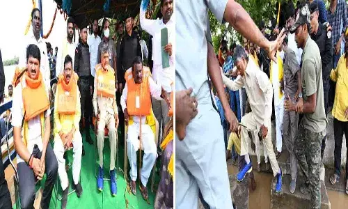 చంద్రబాబు బృందానికి తృటిలో తప్పిన ప్రమాదం