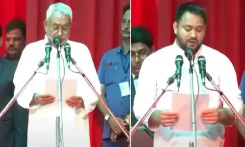 సీఎంగా నితీష్, డిప్యూటీగా తేజస్వి యాదవ్‌ ప్రమాణ స్వీకారం