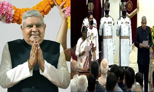 భారత 14వ ఉప రాష్ట్రపతిగా జగదీప్ ధన్కర్ ప్రమాణం