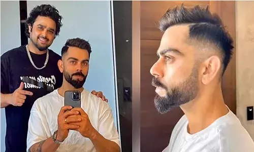 విరాట్ కోహ్లీ కొత్త హెయిర్‌ స్టైల్‌.. ఫోటోలు వైర‌ల్‌