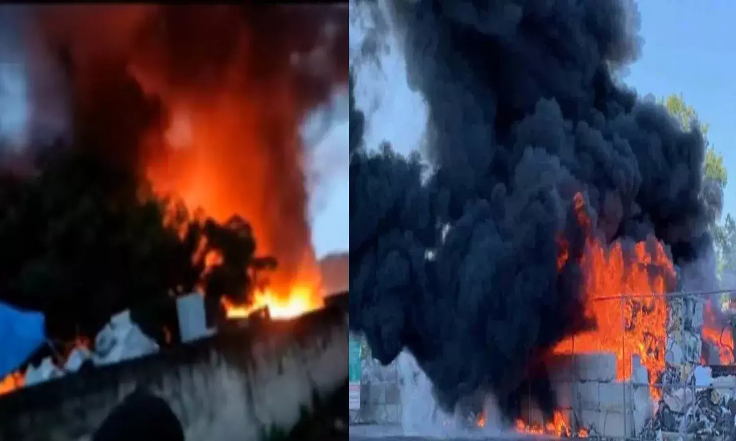 స్క్రాప్‌ దుకాణంలో చెలరేగిన మంటలు