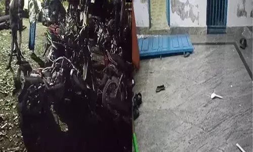 పోలీస్ స్టేష‌న్ ఆవ‌ర‌ణ‌లో పేలుడు