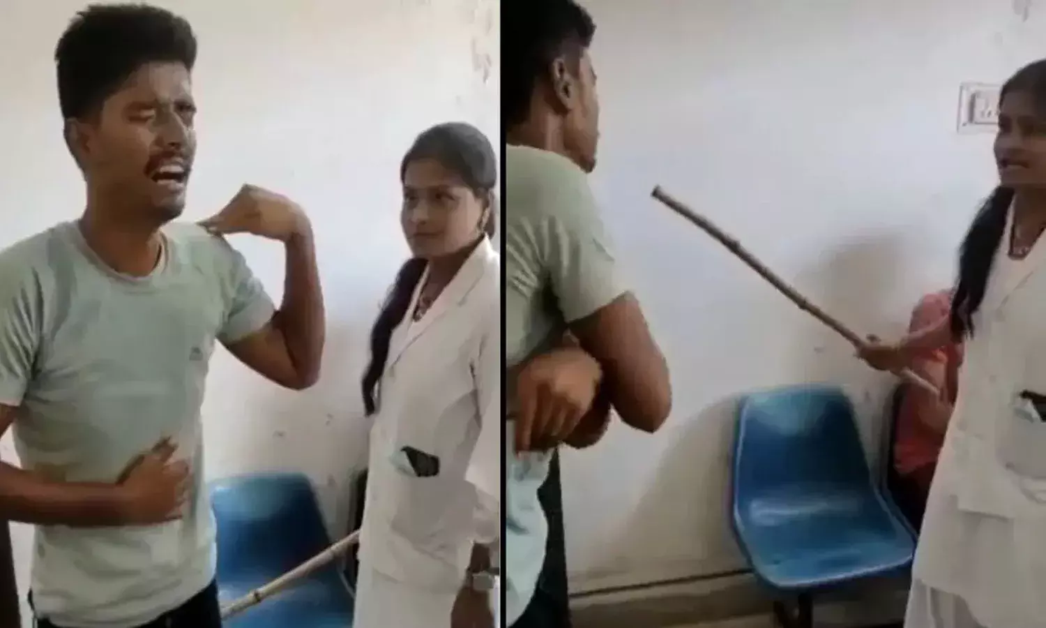 ఇద్ద‌రు యువ‌కుల‌ను దారుణంగా కొట్టిన న‌ర్సులు.. వీడియో వైర‌ల్‌