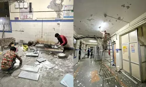 ప్రధాని వస్తున్నారని.. రాత్రికి రాత్రే ఆస్పత్రికి రంగులు.. విపక్షాల విమర్శలు