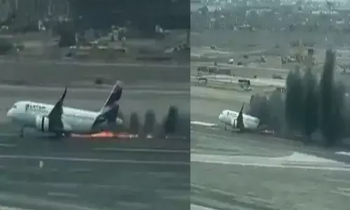 రన్వేపై ఫైర్ ట్రక్కును ఢీకొట్టిన విమానం.. చెలరేగిన మంటలు.. ఇద్దరు మృతి