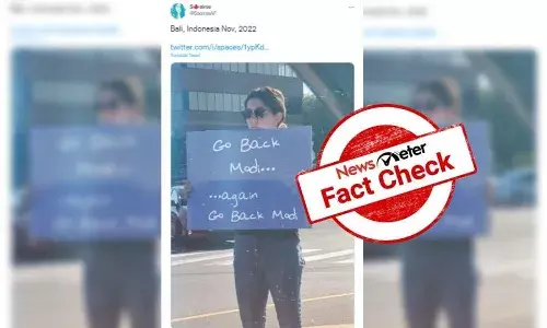 FactCheck : జీ20 సదస్సుకు భారత ప్రధాని మోదీ రావద్దని మహిళ ప్లకార్డును పట్టుకుని నిరసన తెలియజేసిందా..?