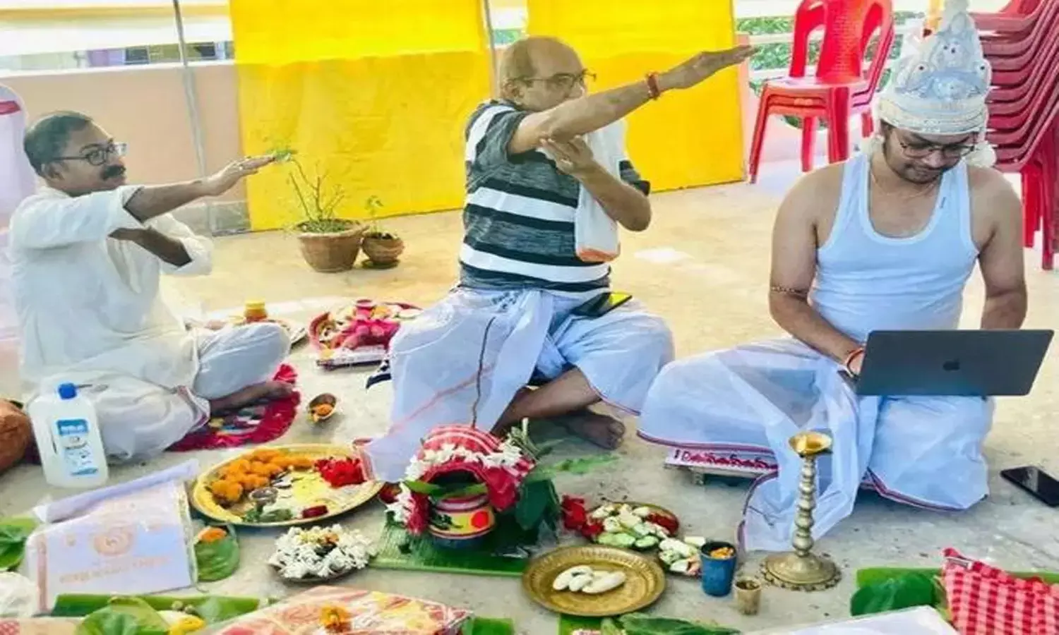 వర్క్ ఫ్రమ్ వెడ్డింగ్.. పీట‌ల మీద కూడా ప‌నేనా..?