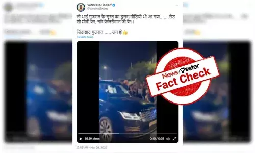 FactCheck : ప్రధాని నరేంద్ర మోదీ రోడ్ షోలో అరవింద్ కేజ్రీవాల్ కు మద్దతుగా ప్రజలు నినాదాలు చేశారా..?