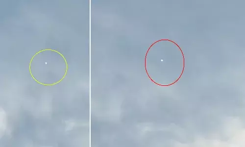 ఆకాశంలో వింత ఆకారం - ఎగబడి చూస్తున్న హైదరాబాద్ వాసులు