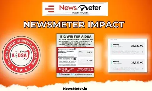 న్యూస్మీటర్ ఇంపాక్ట్:  డెంటల్ విద్యార్థులకు తెలంగాణ ప్రభుత్వం స్టైఫండ్ విడుదల