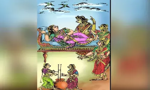 గోదా గోవింద గీతం : కుండలలో చిక్కగా నిండిన మజ్జిగల చర్రు చర్రున