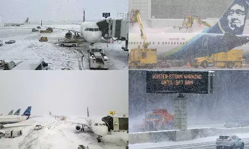 భారీగా కురుస్తున్న మంచు..  2,270 విమానాలు రద్దు
