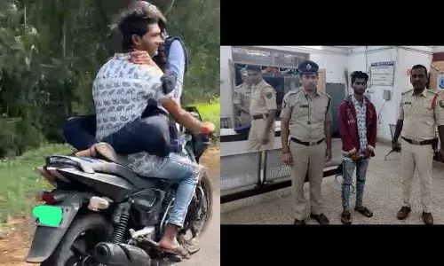 పట్టపగలు వికృత చేష్టలు..  అసభ్యకర రీతిలో డ్రైవింగ్.. ప్రేమ జంట అరెస్ట్