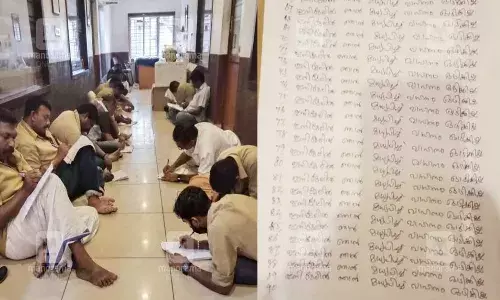 మందుబాబులకు వింత శిక్ష.. 1000 సార్లు రాయించారు
