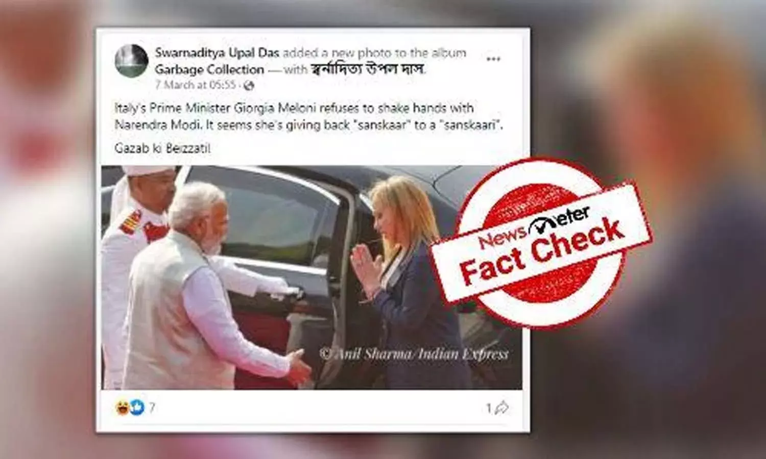 FactCheck : ప్రధాని నరేంద్ర మోదీకి షేక్ హ్యాండ్ ఇవ్వడానికి ఇటలీ ప్రధానమంత్రి సంకోచించారా..?
