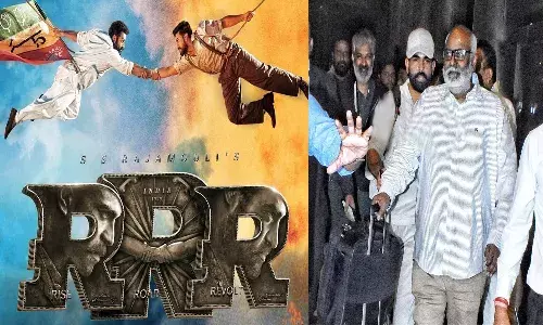 RRR Movie : హైదరాబాద్ చేరుకున్న ఆర్ఆర్ఆర్ బృందం.. ఘనస్వాగతం