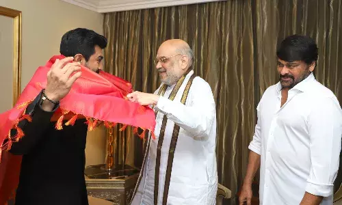 Chiranjeevi Ramcharan Meets Amit Shah, Ram Charan,