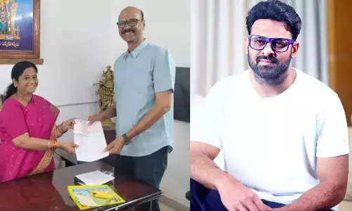 Hero Prabhas, Bhadradri, Sitaramachandra Swamy temple,  Bhadrachalam