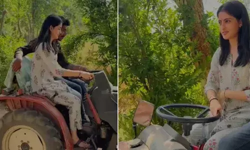 ట్రాక్టర్ నడిపిన అమితాబ్ బచ్చన్ మనవరాలు.. వీడియో వైరల్.!