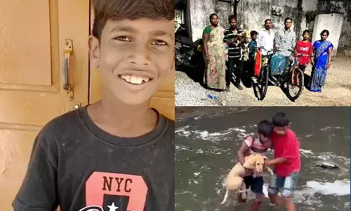 Nacharam, hyderabad, boys saves puppy