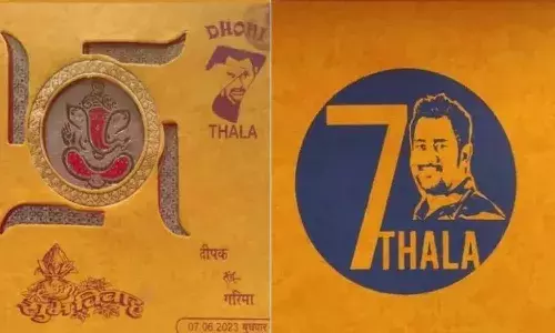 వెడ్డింగ్ కార్డులు.. అక్కడ ధోనిపై.. ఇక్కడ జనసేనానిపై