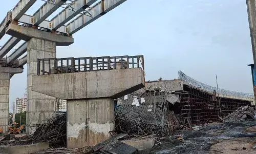 Hyderabad,  construction flyover collapsed, Sagar Ring Road, LB Nagar