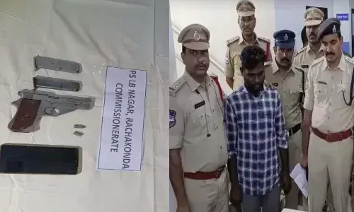 Pistol Seize, Hyderabad, LB Nagar, Police,