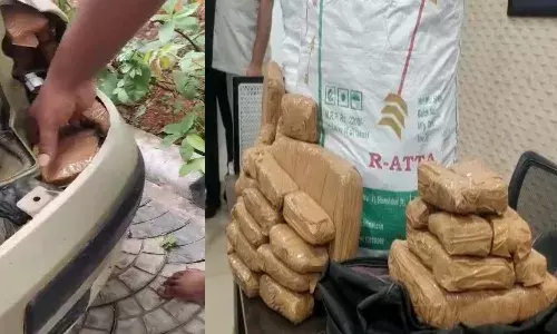 Hyderabad, Ganja Seized, four Arrested, Pushpa Movie