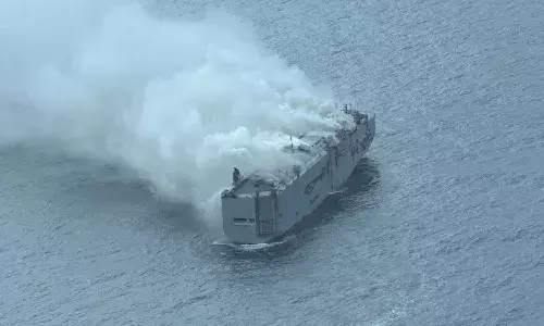 Fire Accident, ship, 3000 Cars Burn, One dead,