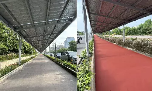 Hyderabad,solar powered cycling track, ORR, Telangana Govt