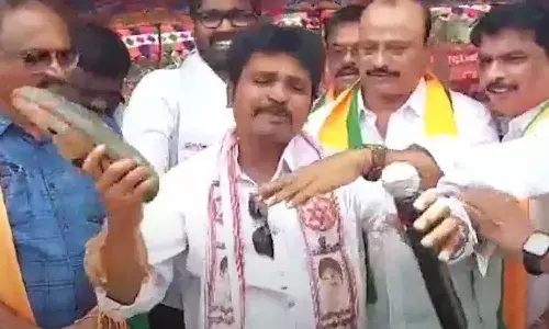 Sarpanch, Slap with chappal, Himself, Bhimavaram,