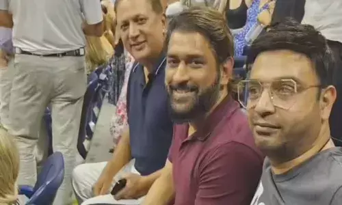 ms dhoni, spotted, US open 2023 tennis,