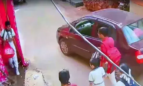 Hyderabad, lord ganapathi, Laddu theft, school students, CCTV,
