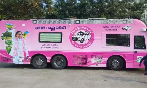 Telangana, elections, CM KCR, Campaign bus, BRS,