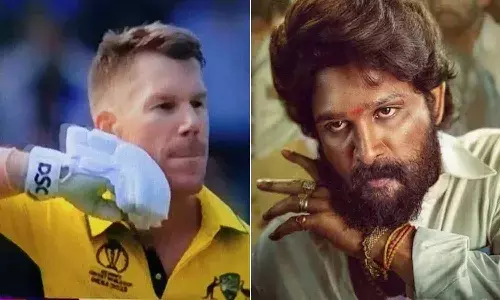 పాక్పై వార్నర్ సెంచరీ.. వైరల్గా మారిన పుష్ప సెలబ్రేషన్