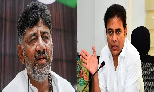 minister ktr, counter, congress, dk shiva kumar, telangana,