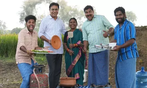 minister ktr, cooking, my village show, youtube,