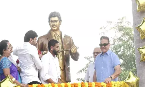 krishna, statue, inaugurated,  kamal haasan,  vijayawada,