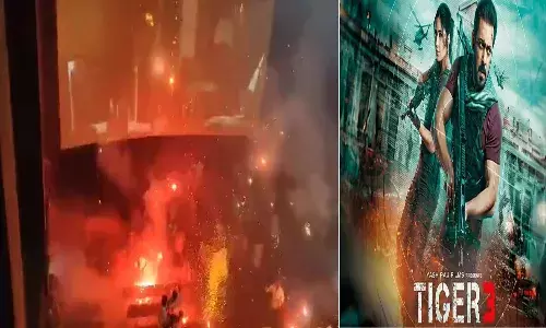 tiger-3 movie, salman khan, fans , fire crackers,  theatre,