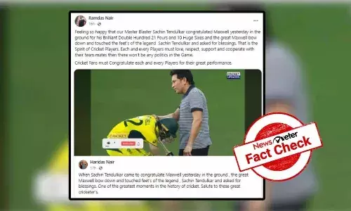FactCheck : సచిన్ టెండూల్కర్ పాదాలకు మ్యాక్స్ వెల్ మొక్కాడా?