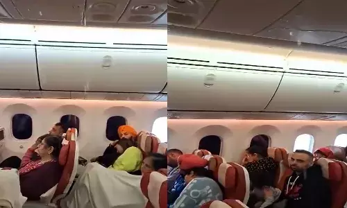 water leak,  air india, flight, viral video,