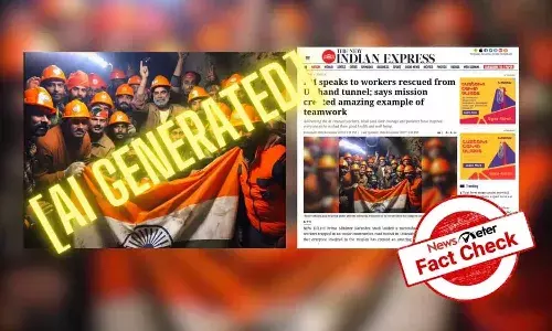 FactCheck : ఉత్తరకాశీ సొరంగం నుండి రక్షించిన వ్యక్తుల వైరల్ గ్రూప్ ఫోటో AI ద్వారా రూపొందించారు