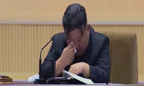 north korea, president kim, crying, viral video,