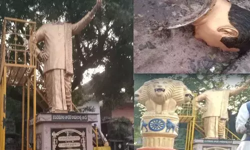 bapatla, ntr statue, demolished, tdp,