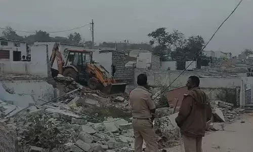 Demolition, illegal buildings, Quthbullapur, Hyderabad