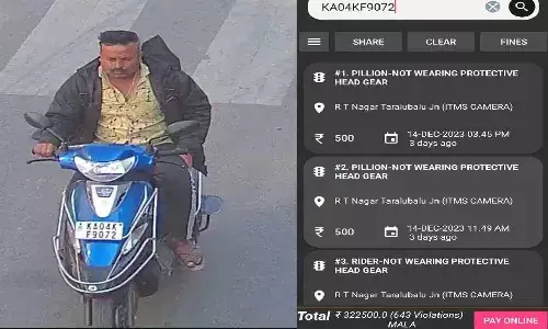 highest challan, scooty, karnataka,