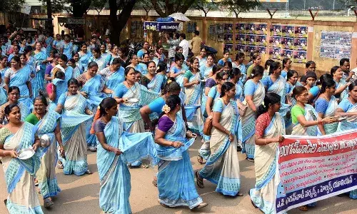 APnews, Anganwadi workers, protest, APgovt