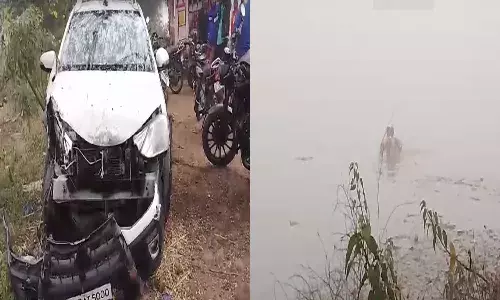 car,  pond,  one person missing, vikarabad,